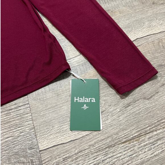 NWT Halara Softlyzero Long Sleeve Henley Top Size Large Red Maroon Scoop U Neck - Picture 3 of 10